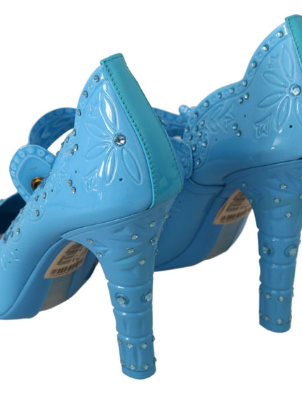 Dolce & Gabbana Blue Floral Crystal CINDERELLA Heels Shoes - Ellie Belle
