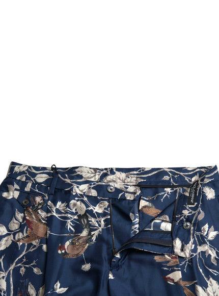 Dolce & Gabbana Blue Floral Print Silk Men Bermuda Shorts - Ellie Belle