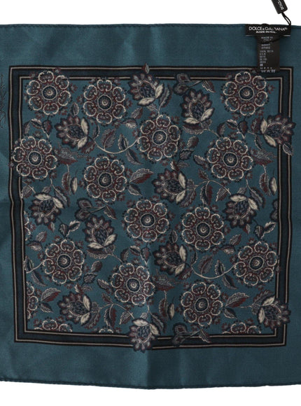 Dolce & Gabbana Blue Floral Silk Square Handkerchief Scarf - Ellie Belle