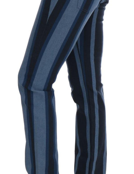 Dolce & Gabbana Blue GIRLY Striped Cotton Jeans