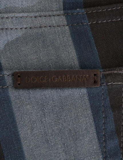 Dolce & Gabbana Blue GIRLY Striped Cotton Jeans
