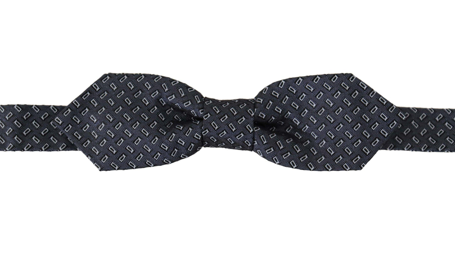 Dolce & Gabbana Blue Gray Polka Dot 100% Silk Neck Papillon Tie - Ellie Belle