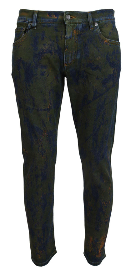 Dolce & Gabbana Blue Green Skinny Cotton Denim Jeans - Ellie Belle