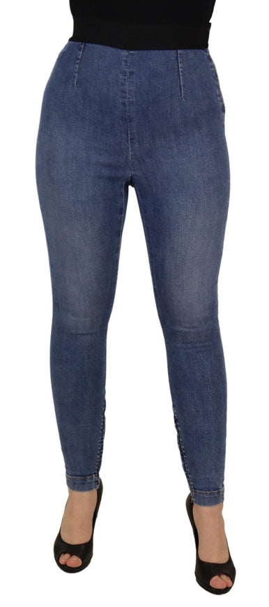 Dolce & Gabbana Blue High Waist Stretchable Skinny Pants Jeans - Ellie Belle