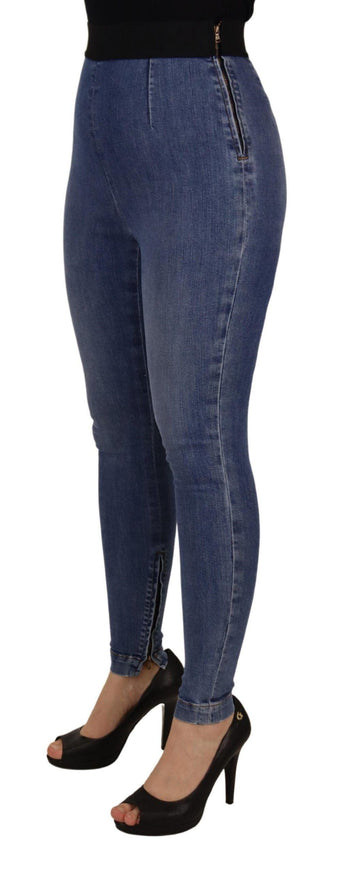 Dolce & Gabbana Blue High Waist Stretchable Skinny Pants Jeans - Ellie Belle