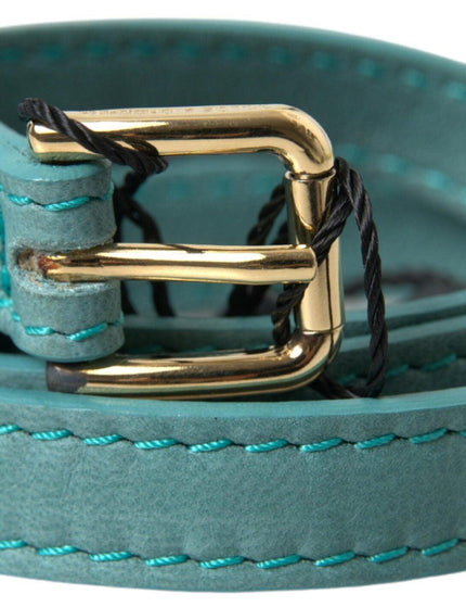 Dolce & Gabbana Blue Horseskin Leather Metal Buckle Belt - Ellie Belle