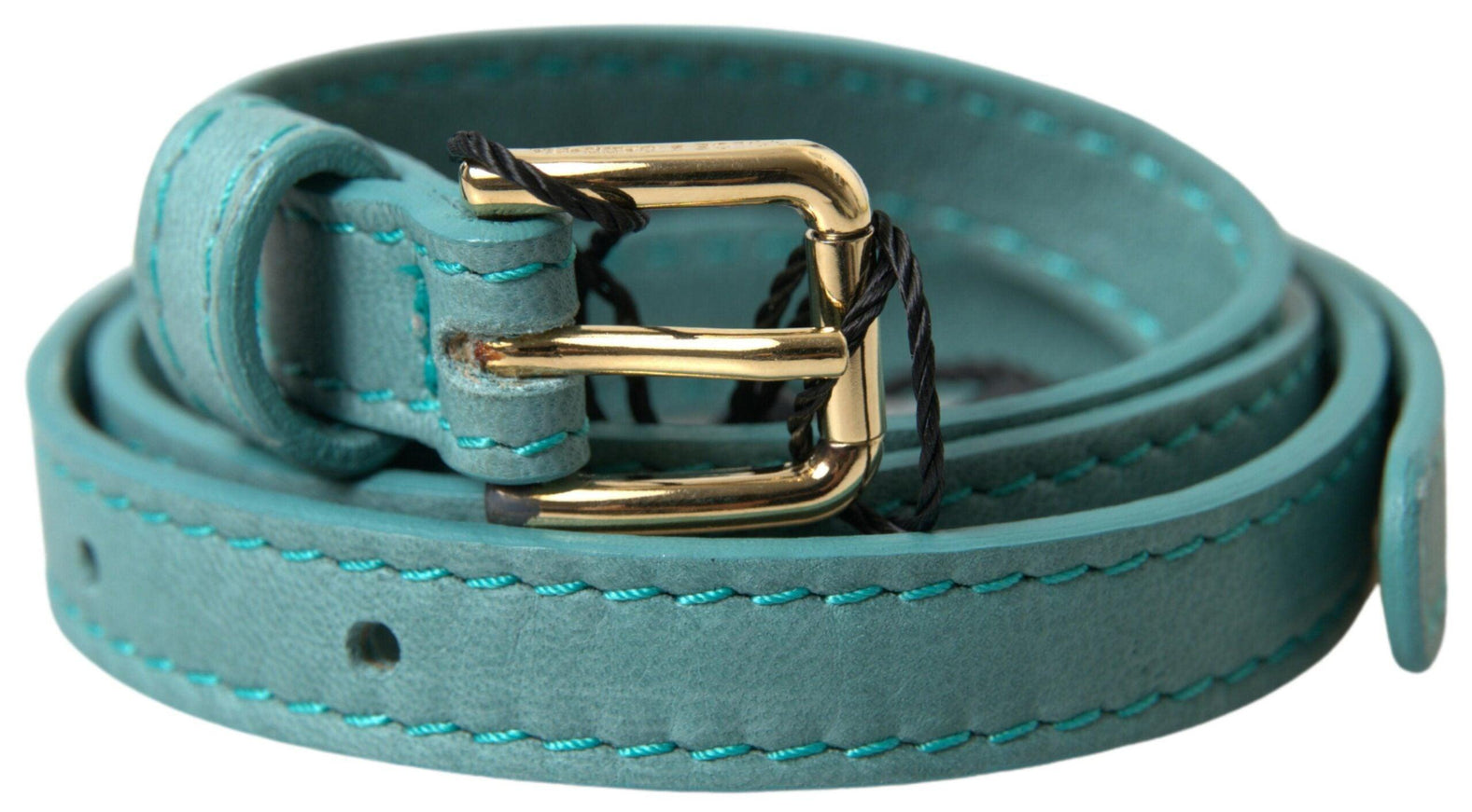 Dolce & Gabbana Blue Horseskin Leather Metal Buckle Belt - Ellie Belle