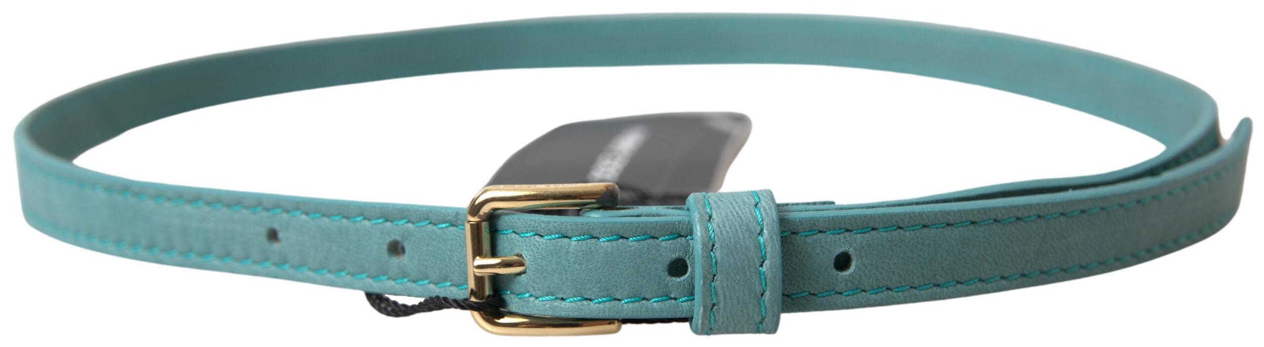 Dolce & Gabbana Blue Horseskin Leather Metal Buckle Belt - Ellie Belle