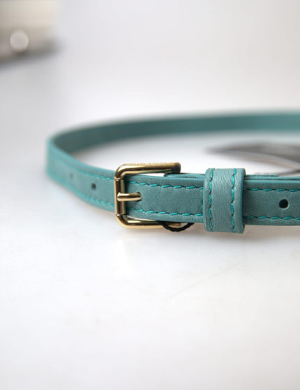 Dolce & Gabbana Blue Horseskin Leather Metal Buckle Belt - Ellie Belle