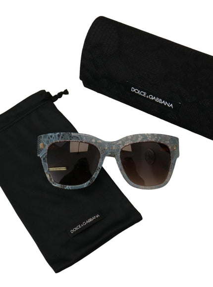 Dolce & Gabbana Blue Lace Acetate Crystal Butterfly DG4231 Sunglasses