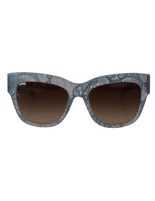 Dolce & Gabbana Blue Lace Acetate Rectangle DG4231 Shades Sunglasses - Ellie Belle