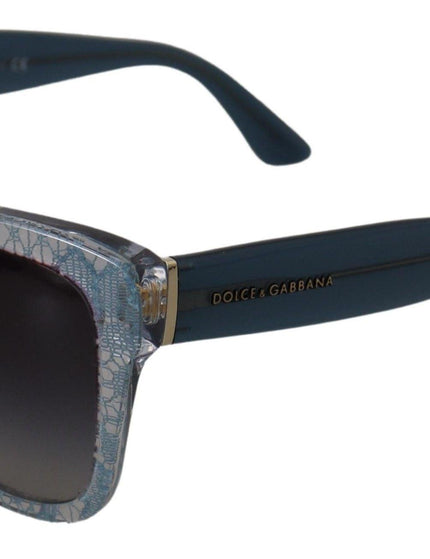 Dolce & Gabbana Blue Lace Acetate Rectangle Shades DG4226 Sunglasses - Ellie Belle