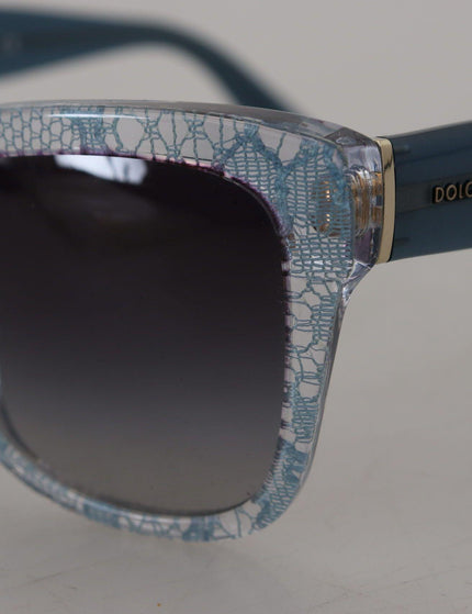 Dolce & Gabbana Blue Lace Acetate Rectangle Shades DG4226 Sunglasses - Ellie Belle