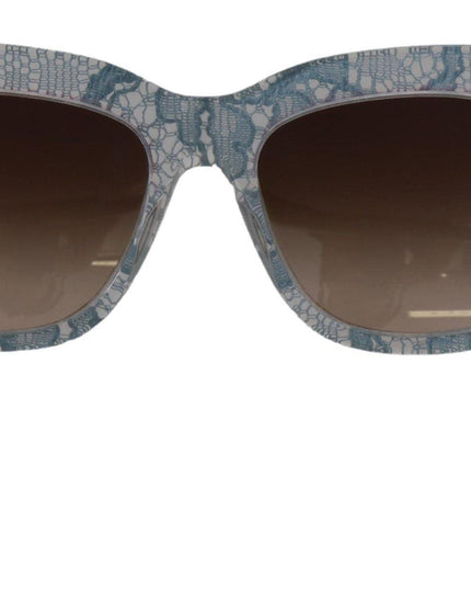 Dolce & Gabbana Blue Lace Acetate Rectangle Shades DG4231 Sunglasses - Ellie Belle