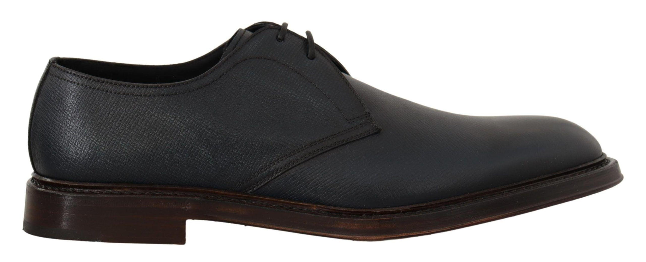 Dolce & Gabbana Blue Leather Derby Formal Shoes - Ellie Belle