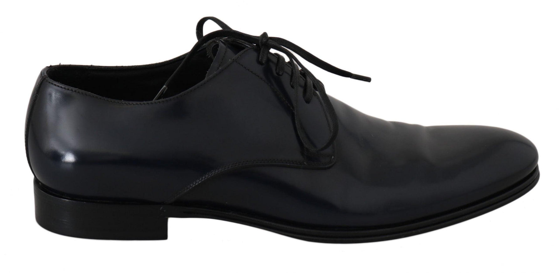 Dolce & Gabbana Blue Leather Dress Derby Formal Mens Shoes - Ellie Belle