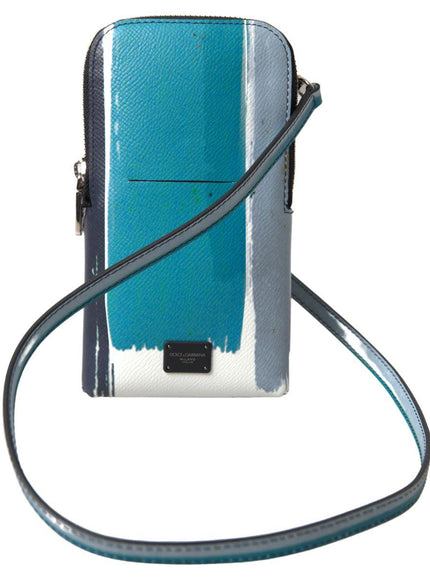 Dolce & Gabbana Blue Leather Men Purse Crossbody Sling Phone Bag
