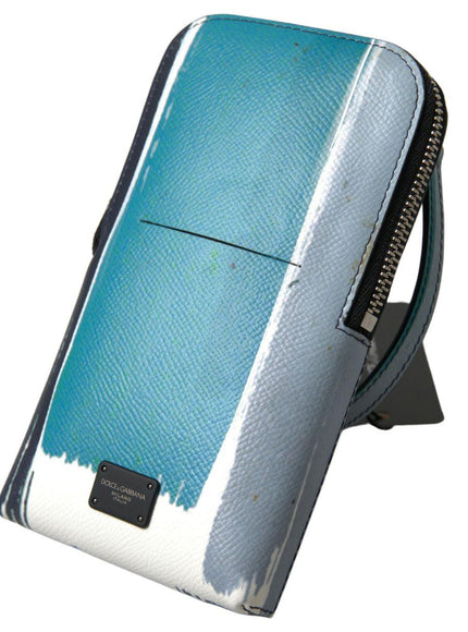 Dolce & Gabbana Blue Leather Men Purse Crossbody Sling Phone Bag