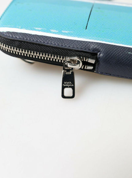 Dolce & Gabbana Blue Leather Men Purse Crossbody Sling Phone Bag