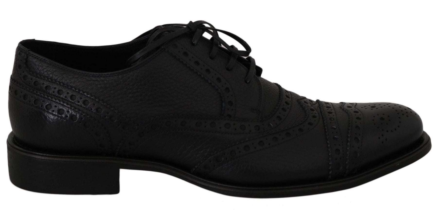 Dolce & Gabbana Blue Leather Wingtip Oxford Dress Shoes - Ellie Belle