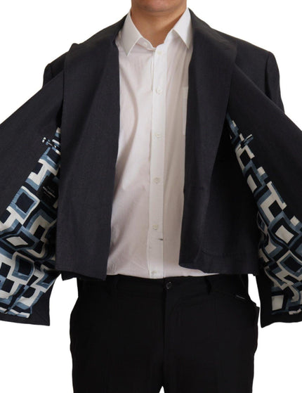 Dolce & Gabbana Blue Linen Formal Mens Blazer Jacket - Ellie Belle
