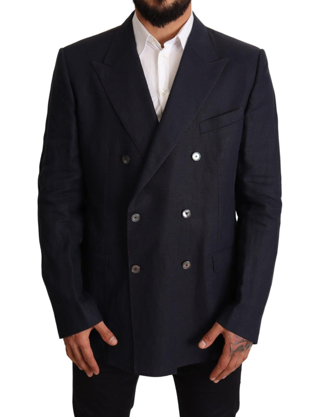 Dolce & Gabbana Blue Linen TAORMINA Jacket Coat Blazer - Ellie Belle