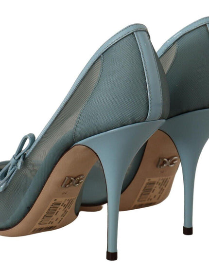 Dolce & Gabbana Blue Mesh Chains Heels Pumps Mary Jane Shoes - Ellie Belle