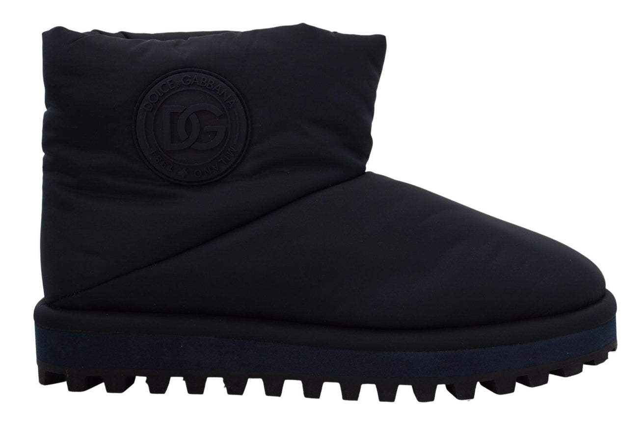 Dolce & Gabbana Blue Nylon Boots Padded Mid Calf Shoes - Ellie Belle