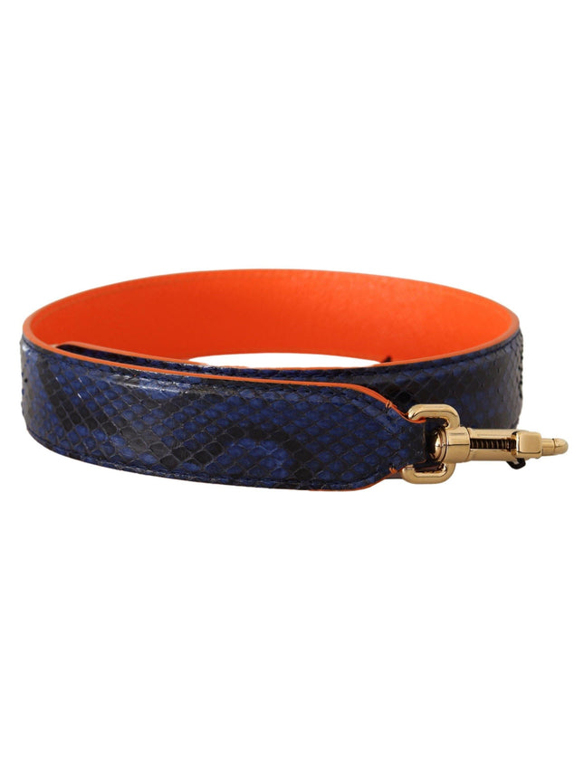 Dolce & Gabbana Blue Orange Python Leather Accessory Shoulder Strap - Ellie Belle