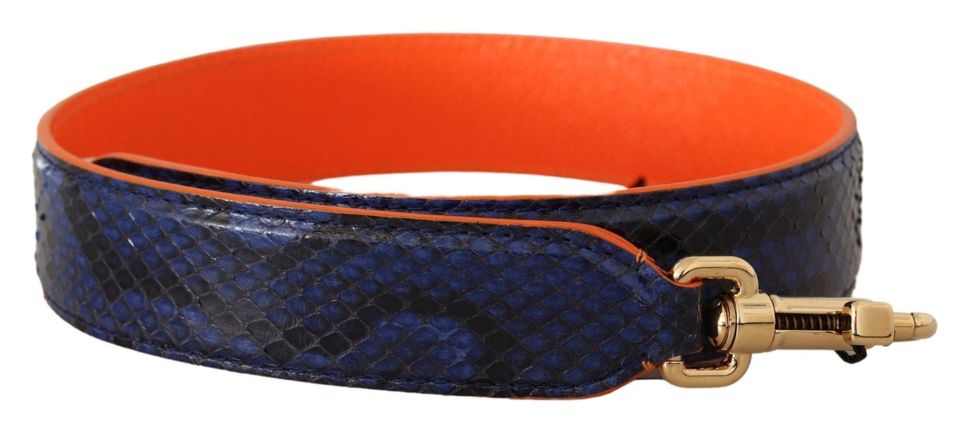 Dolce & Gabbana Blue Orange Python Leather Accessory Shoulder Strap - Ellie Belle