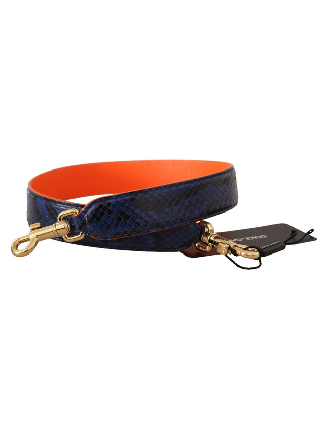 Dolce & Gabbana Blue Orange Python Leather Accessory Shoulder Strap - Ellie Belle