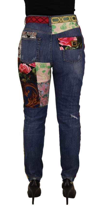 Dolce & Gabbana Blue Patchwork High Waist Denim Jeans - Ellie Belle