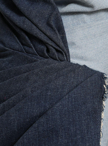 Dolce & Gabbana Blue Patchwork Two Tone Denim Mini Dress