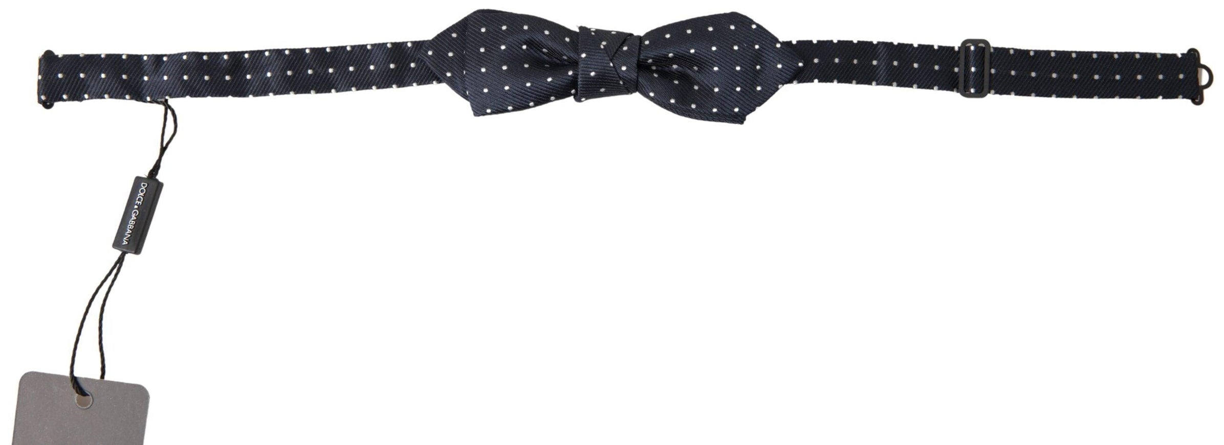 Dolce & Gabbana Blue Polka Dot Silk Adjustable Men Neck Papillon Bow Tie - Ellie Belle