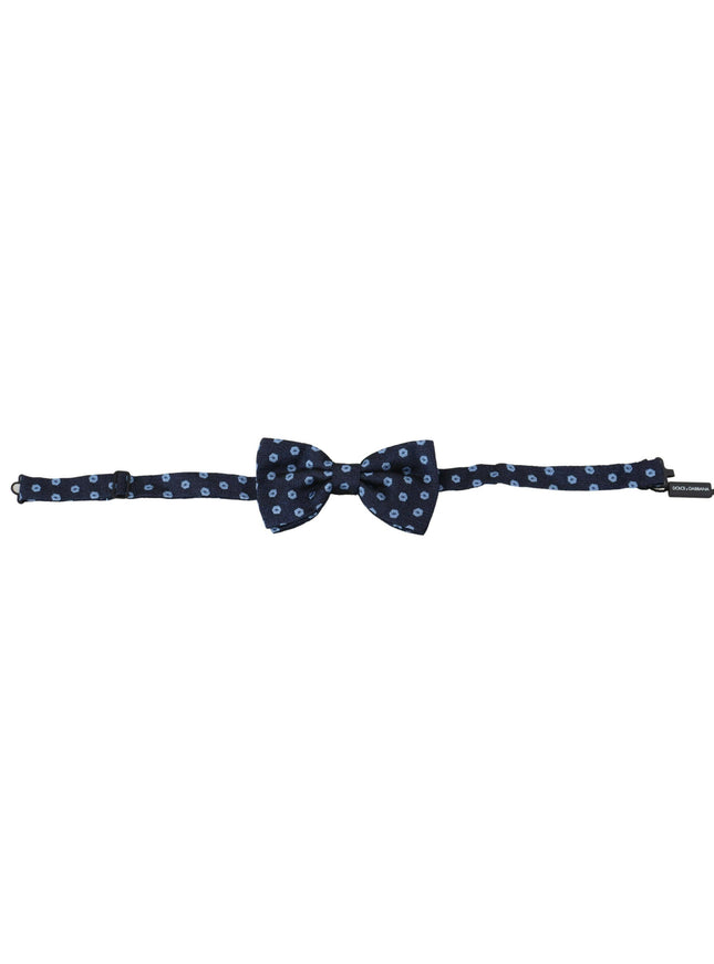 Dolce & Gabbana Blue Printed Adjustable Neck Papillon Men Silk Bow Tie - Ellie Belle