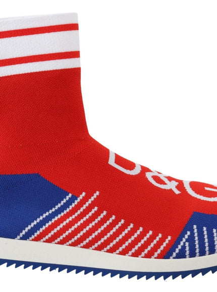 Dolce & Gabbana Blue Red Sorrento Logo Sneakers Socks Shoes