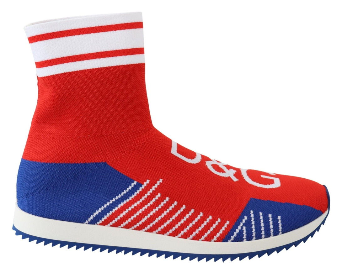 Dolce & Gabbana Blue Red Sorrento Logo Sneakers Socks Shoes - Ellie Belle