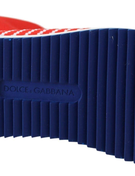 Dolce & Gabbana Blue Red Sorrento Logo Sneakers Socks Shoes - Ellie Belle