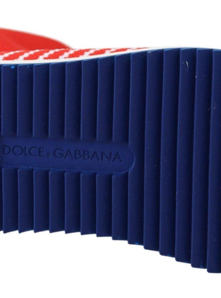 Dolce & Gabbana Blue Red Sorrento Logo Sneakers Socks Shoes