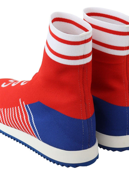 Dolce & Gabbana Blue Red Sorrento Logo Sneakers Socks Shoes