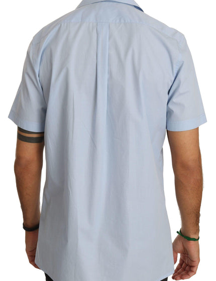 Dolce & Gabbana Blue Short Sleeve 100% Cotton Top Shirt - Ellie Belle