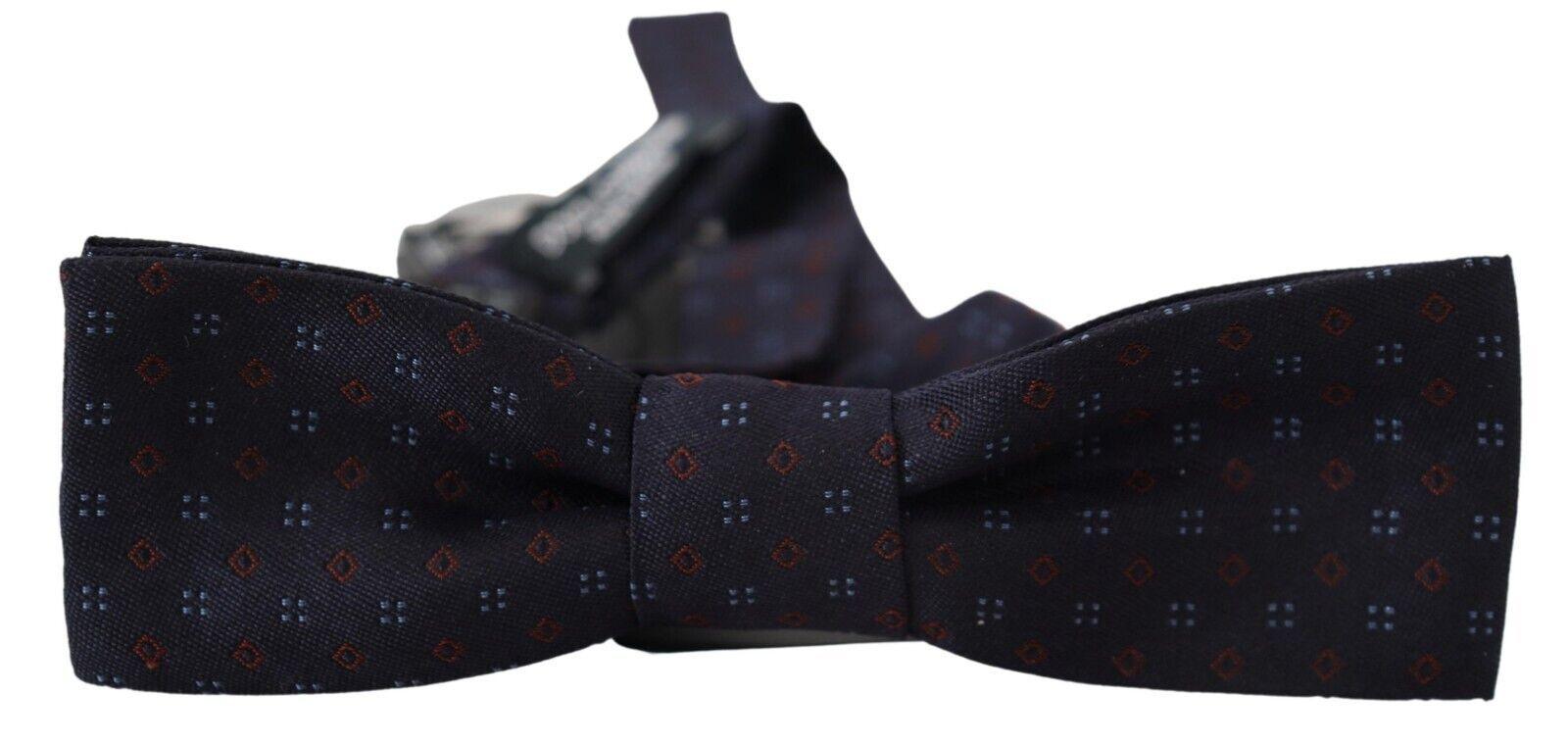 Dolce & Gabbana Blue Silk Patterned Necktie Men Accessory Bow Tie - Ellie Belle