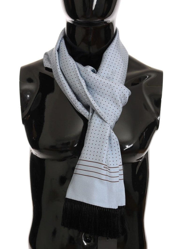 Dolce & Gabbana Blue Silk Polka Dot Scarf - Ellie Belle