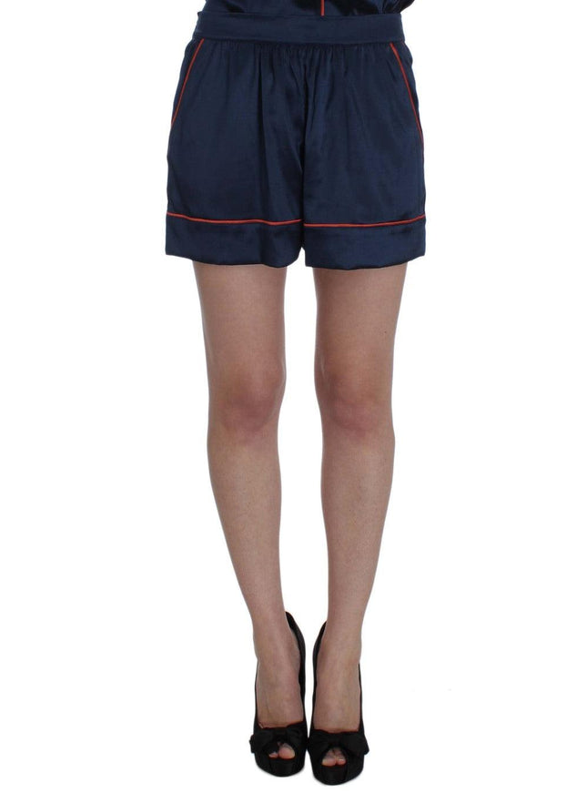 Dolce & Gabbana Blue Silk Stretch Sleepwear Shorts - Ellie Belle