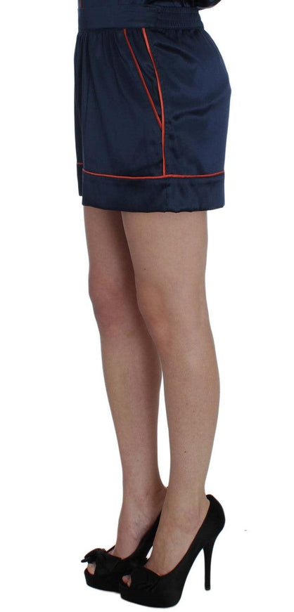 Dolce & Gabbana Blue Silk Stretch Sleepwear Shorts