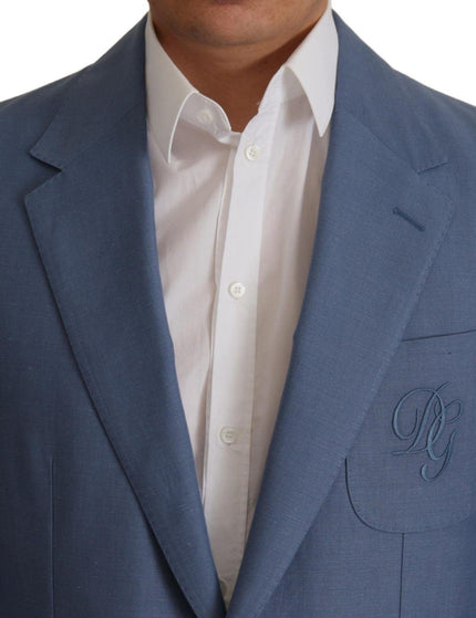 Dolce & Gabbana Blue Single Breasted Logo Blazer Jacket - Ellie Belle