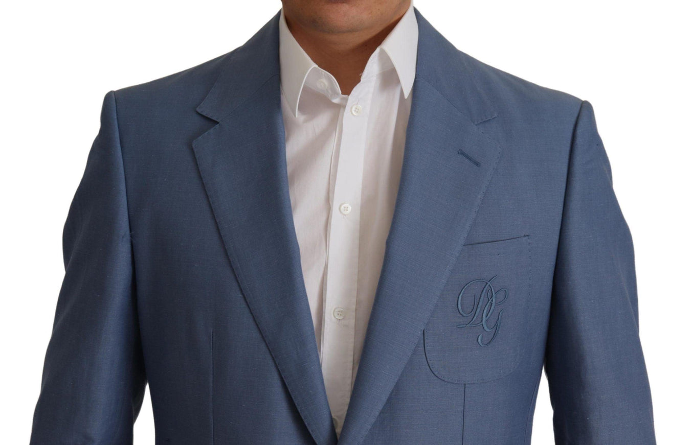 Dolce & Gabbana Blue Single Breasted Logo Blazer Jacket - Ellie Belle