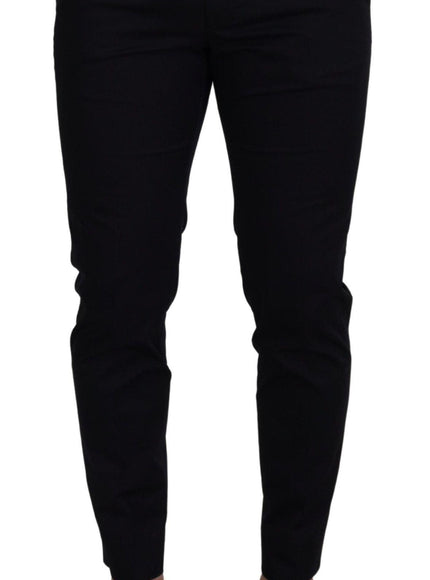 Dolce & Gabbana Blue Stretch Cotton Slim Trousers Chinos Pants