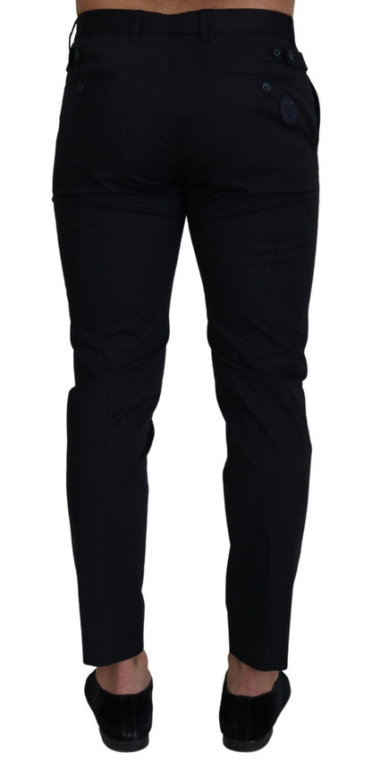 Dolce & Gabbana Blue Stretch Cotton Slim Trousers Chinos Pants - Ellie Belle