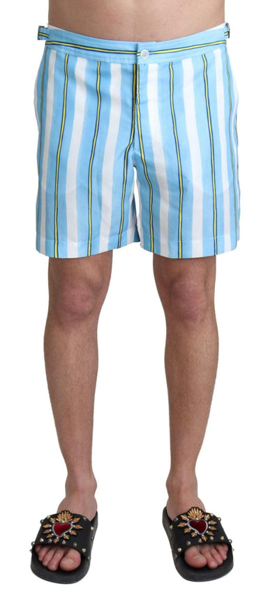 Dolce & Gabbana Blue Striped Beachwear Swimshorts - Ellie Belle